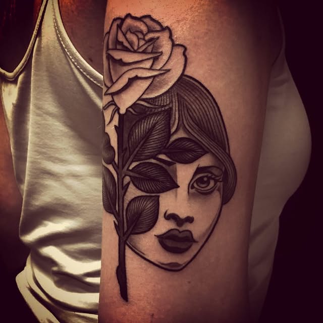 Grote custom tattoo compositie